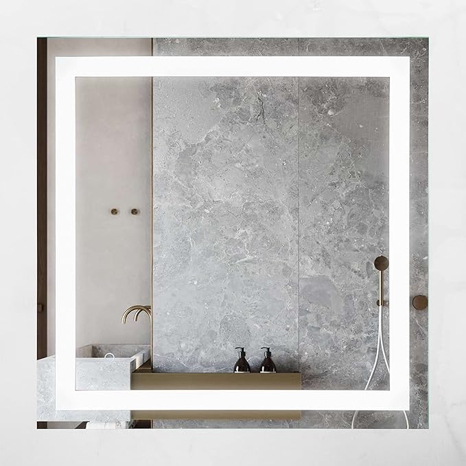 LED Vanity Bathroom Mirror 32 x 32 in. Wall Mounted, Dimmable, Lighted, Anti-Fog Mirror – Modern, Frameless Design