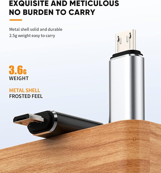 USB C Female to Micro USB Male Adapter(3pack) Type C Cable Charger Android Connector for Ipad Charging Cord Converter Compatible for Samsung Galaxy S7 S6 Edge Nexus 5 LG 4 K20 Tablet PS4 MP3