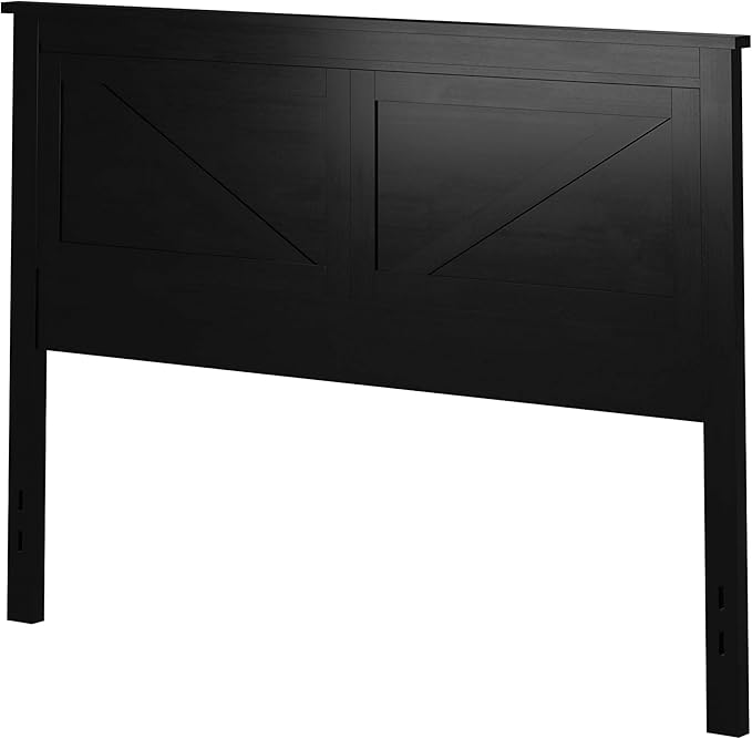 Glenwillow Home Farmhouse Style Wood Panel Headboard in Black - Queen Size