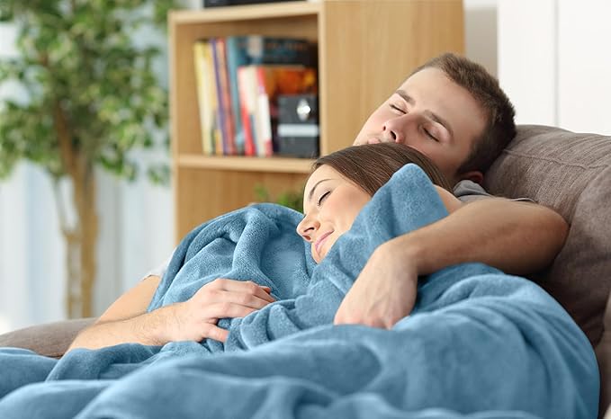 Utopia Bedding Fleece Blanket Throw Size Washed Blue 300GSM Luxury Anti-Static Fuzzy Soft Microfiber Blanket for Couch, Sofa and Bed (60x50 Inch)