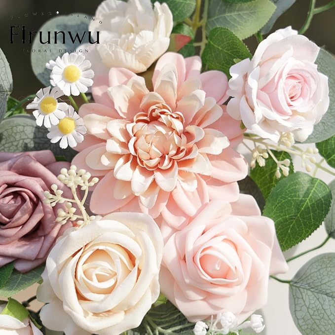Artificial Flowers Decorations Pack of 2,Centerpieces for Wedding Reception Backdrop Decoration, Floral Decor Wall Home Entryway OutdoorDecorations (Pink)