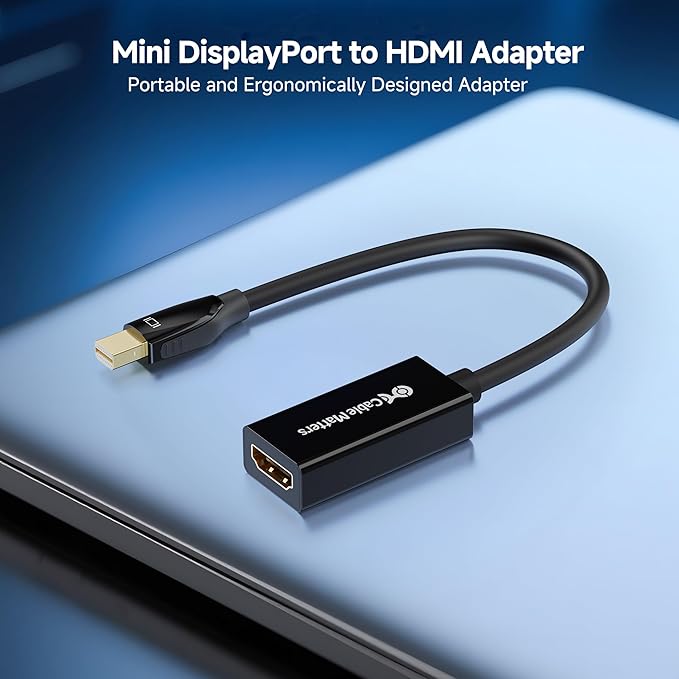 Cable Matters Mini DisplayPort to HDMI Adapter (Mini DP to HDMI) in Black - Thunderbolt and Thunderbolt 2 Port Compatible