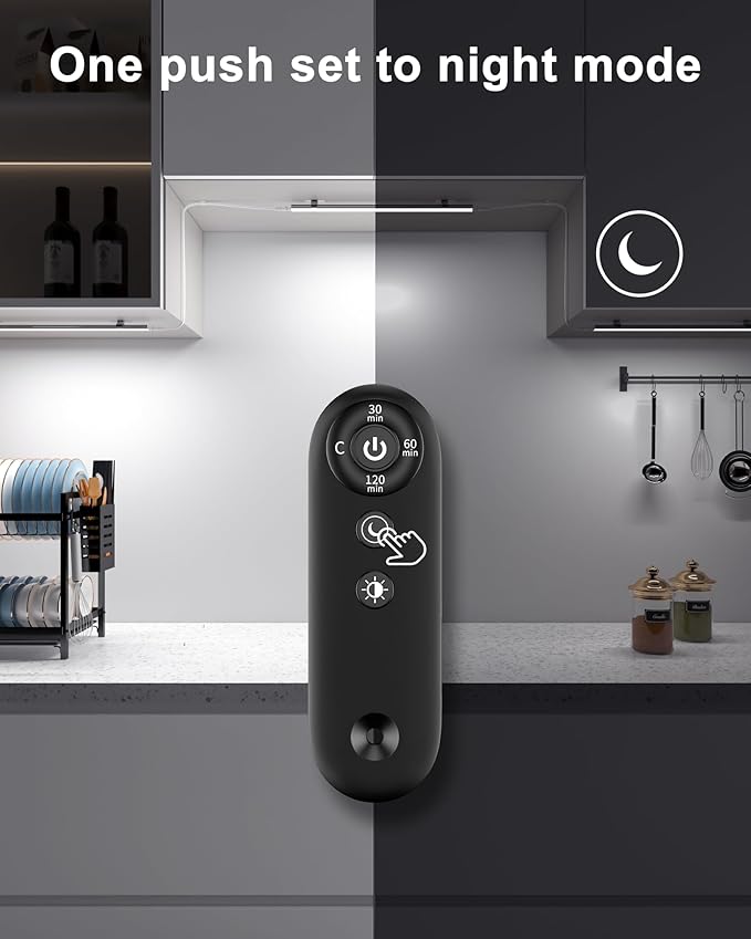 Remote Control Under Cabinet Led Light Plug in, Dimmable Daylight White 4500K, 3 Pack 12 inch Linkable Led Under Counter Lights for Kitchen Upgrade ETL Listed Plug 24V, UNO-LK 4500K