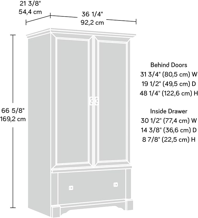 Sauder Palladia Armoire, Vintage Oak finish