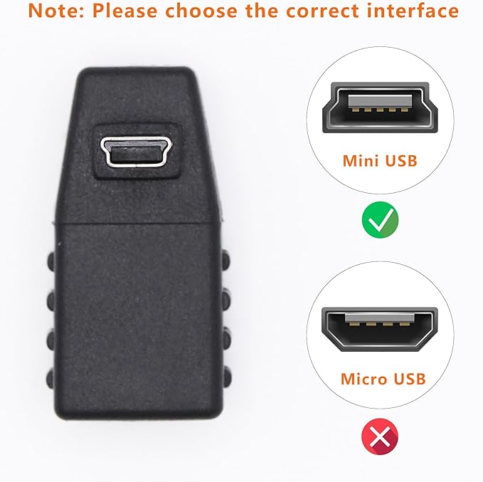 90 Degree Mini USB to USB A OTG Adapter,Down Angle Mini USB 5-Pin Type B Male to USB Type A Female Adapter Converter for Digital Cameras,Black(2 Pack,Down)