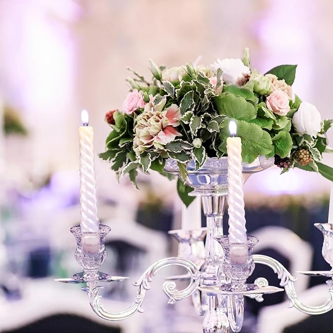 Foaincore 90 Pcs Candlestick Holders Bulk 2.5 Inch Taper Candle Holder for Table Centerpiece Thick Glass Ritual Candle Stand for Wedding Christmas Valentines Festival Party Decorations (Clear)