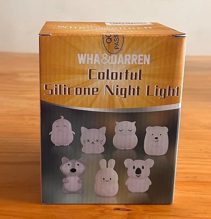 WHA&DARREN Owl Night Lights Kids, Silicone Light Bedside Lamp, Baby Nursery Light, Sleep Night-Light, Squishy Night Light for Kids Room, Animal Night Lights for Girls and Boys
