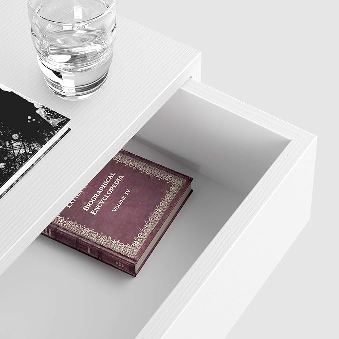 Mobili Fiver, Riccardo Floating nightstand, Ashwood White, Made in Italy