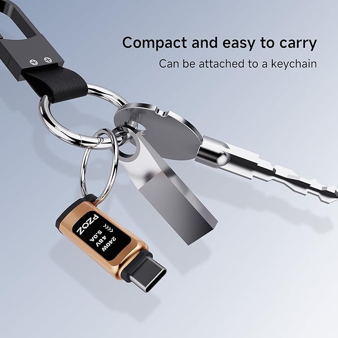 pzoz USB C Extender Adapter, Type C 240W Power Delivery Male to Female, 40Gbps Data Transfer, 8k@60Hz Video with LED Smart Display, Compatible with MacBook, iPad, Thunderbolt 4/3