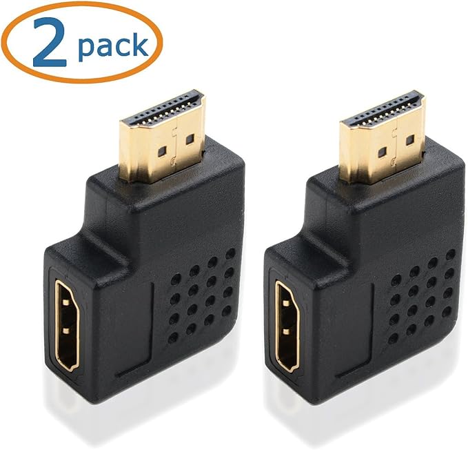 Cable Matters 2-Pack Flat Right Angle HDMI Adapter (HDMI 270 Degree Adapter) with 4K and HDR Support