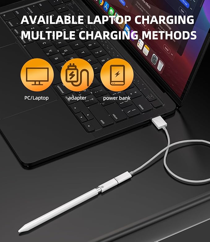 (Only applicable to original pens)USB C Female to Lightning Female Adapter 2-Pack Pencil 1st Generation Charger Accessories for Charging Pen Converter Type-c Charge Cable Ipad Ipencil Connector
