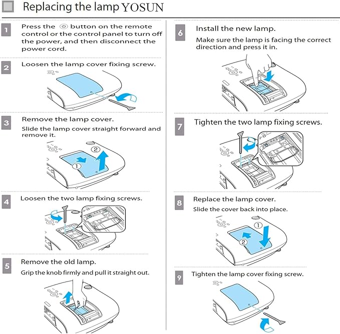 YOSUN V13h010l85 Projector Lamp for Epson-ELPLP85 PowerLite Home Cinema 3500 3100 3000 3600e 3700 3900 3800 EH-TW6700 EH-TW6600W EH-TW6600 Replacement Projector Bulb