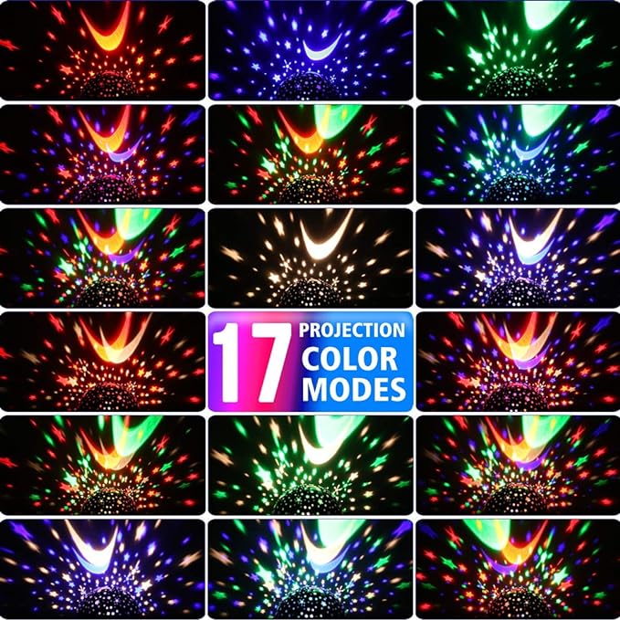 MOKOQI Star Night Light Projector for Kids with Timer - Glow in The Dark Stars and Moon, Best Gift for 1-14 Years Old