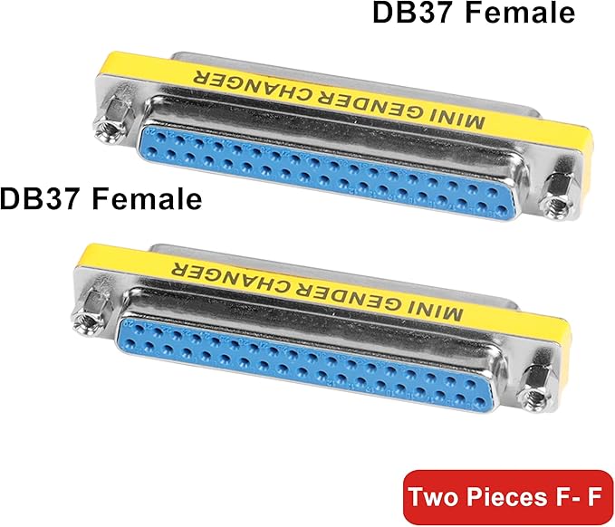 MEIRIYFA DB37 37 Pin Gender Changer D-SUB 37Pin Female to Femake Coupler Serial Cable Gender Changer VGA Adapter Connector-2PCS (Female)