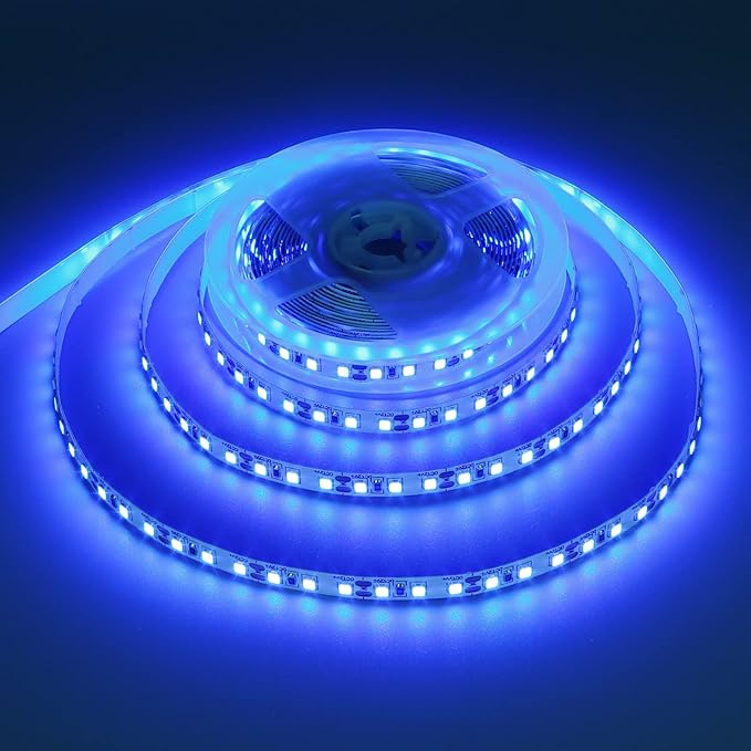 12V 5M/16.4ft LED Strip Light Blue 600LEDs Flexible SMD2835 High Brightness No-Waterproof IP20 LED Tape Lights for Bedroom Christmas Party etc(No Power Supply)