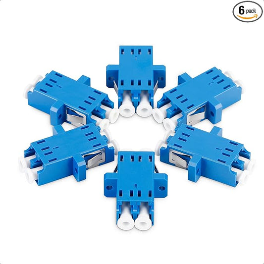 Cable Matters 6-Pack, LC to LC UPC Duplex OS2 Single Mode Fiber Optic Adapter, OS2 LCLC Fiber Coupler