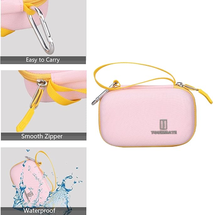 Hard Case Compatible for Moonlite Mini Projector and Story Reels, Storybook Projector Protective Storage Shell, CASE ONLY (Pink+Yellow)