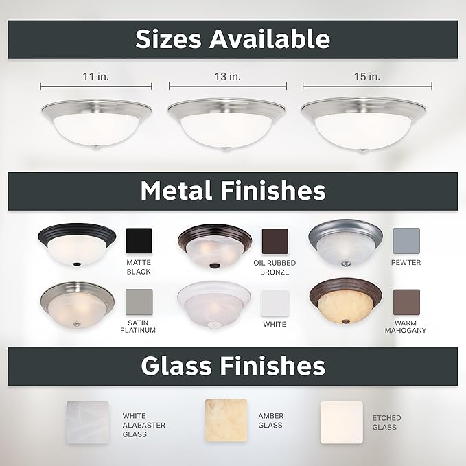 DESIGNERS FOUNTAIN Reedley 3-Lights Flush Mount Ceiling Light, 15 Inch Lighting Fixture for Kitchen, Bedroom, Bathroom, and Hallway, Satin Platinum with Etched Glass, 1257L-SP-W