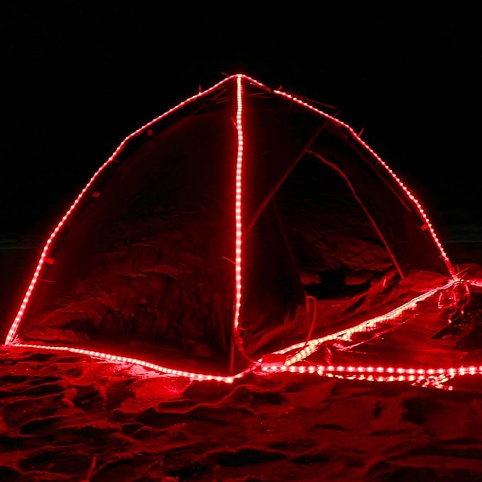 Red Rope Lights, 16.4ft Waterproof Strip Light, Indoor Outdoor Decorative Lighting for Home Christmas Holiday Garden Patio Party