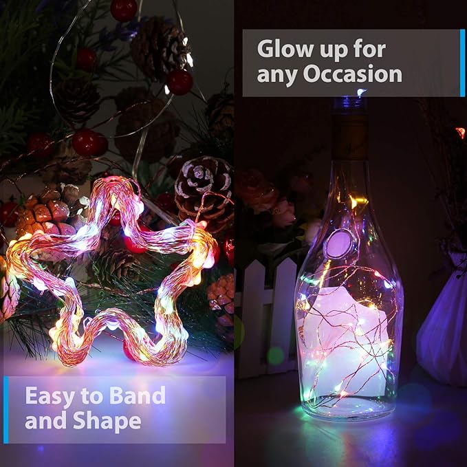 USB Powered String Light, 1 Pack USB Plug in Copper Wire Fairy Lights for Indoor, Bedroom Festival Christmas Wedding Party Patio Decorative Window with USB Interface (33ft./10M,Multi Color)