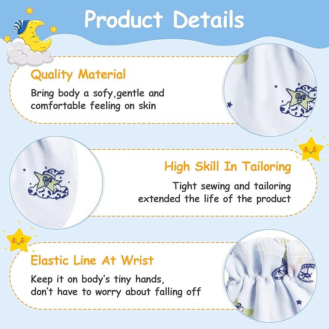 Geyoga 24 Pairs Newborn Baby Boy Girl Mittens 0-6 Months Newborn No Scratch Mittens Soft Elastic Infant Baby Gloves