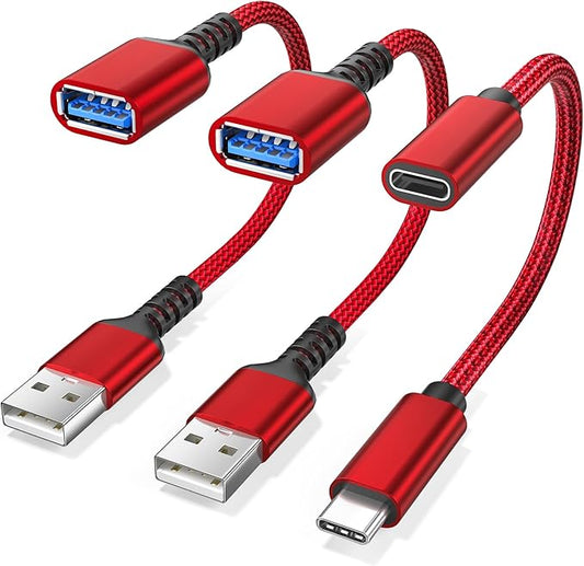 RUXELY USB Data Blocker & USB C Data Blocker 3-Pack,Charge Only Type A & Type C Cable,Data Blocking Defender,Protect Against Juice Jacking for iPhone 17e 17 16 15 14,Samsung S26 S25,iPad Air Tablet