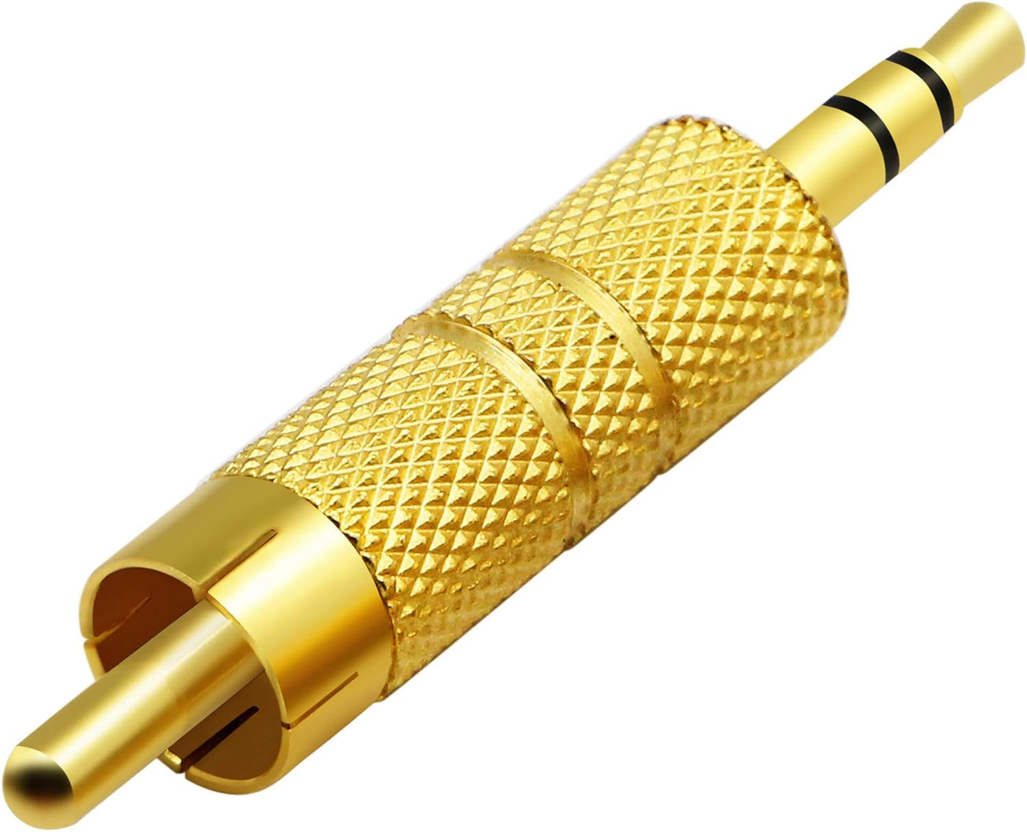 zdyCGTime Gold Plated 3.5MM to RCA Audio Adapter, Metal RCA Male to 3.5mm TRS Stereo Plug, 2-Pack.