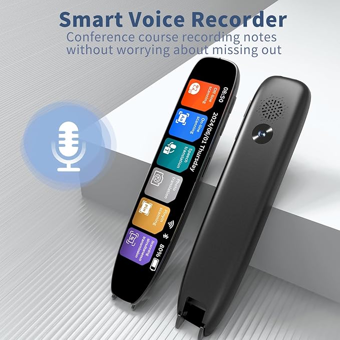 Language Translator Pen, 142 Languages Supported Translation Pen, OCR Pen Scanner, Text to Speech Reading Pen for Dyslexia, Text Extract Reader Pen, Portable Traductor Pen for Study, Travel, Business