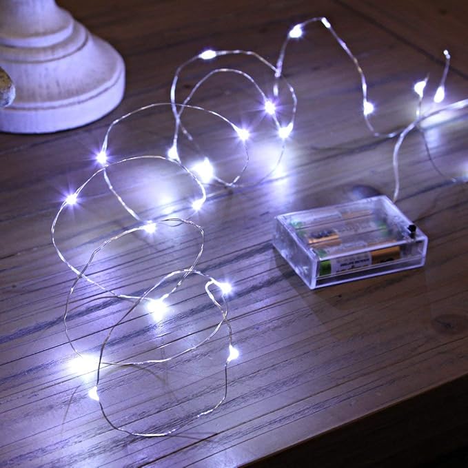 led Fairy Lights Waterproof 16.4ft String Lights Battery Operated for Wedding, Home, Garden, Party, Christmas Decoration, White