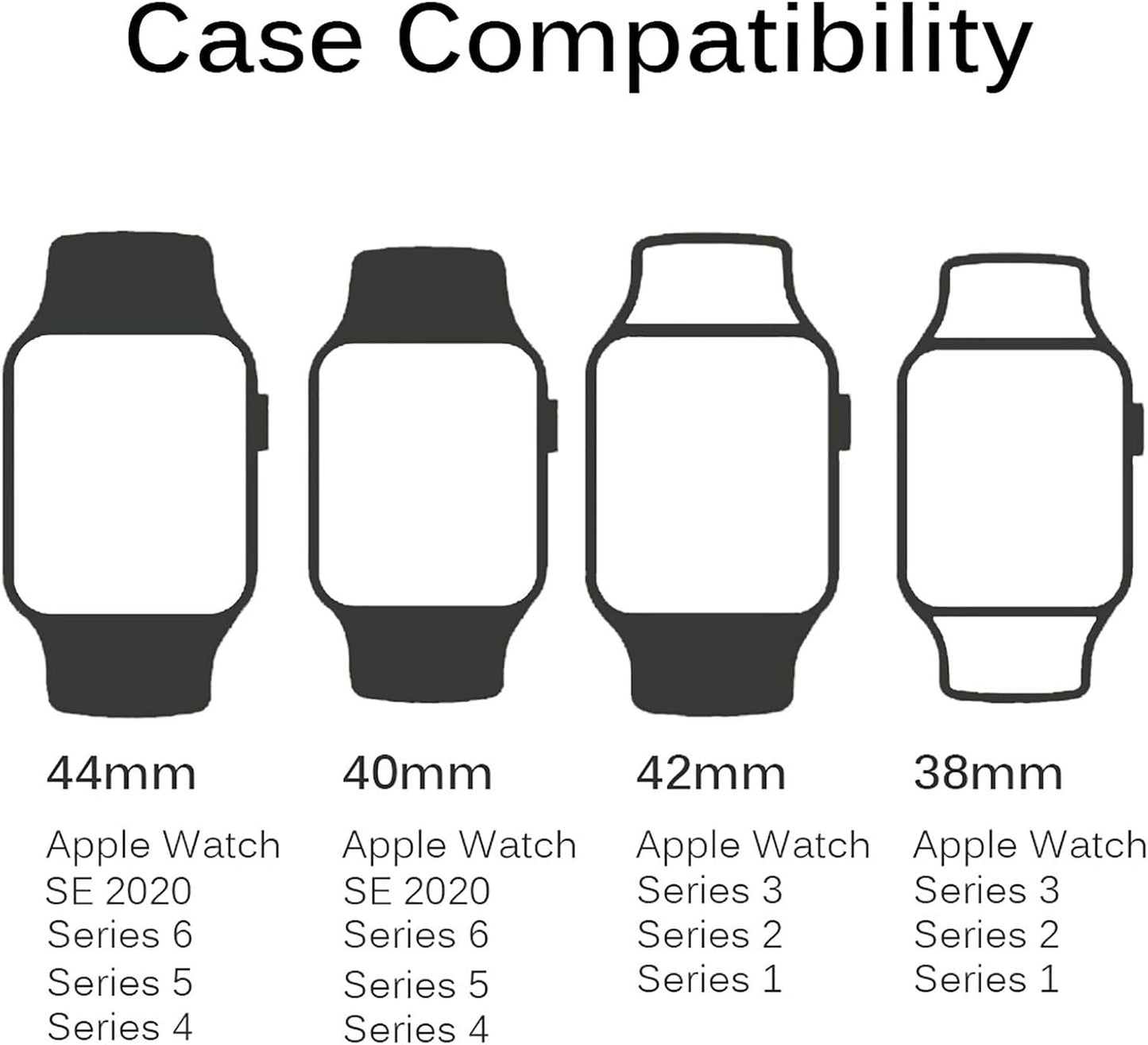 Miimall Compatible for Apple Watch Series 3 38mm Case with Screen Protector, Anti-Scratch Shockproof Hard PC Bumper