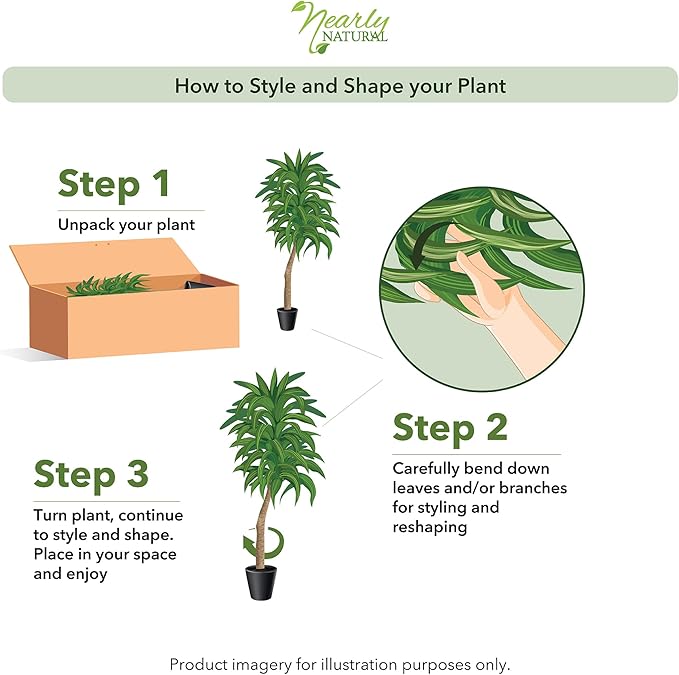 Nearly Natural 48in. Dracaena Artificial Plant with Green Real Touch Leaves - Lifelike Indoor Décor