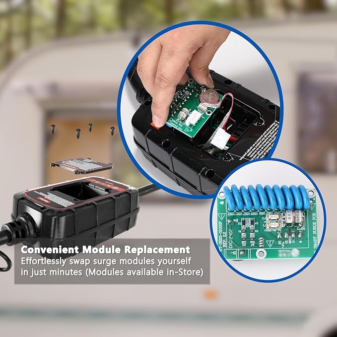 RV Surge Protector 50 amp, 2026 Upgraded 10000J Surge Protection RV Circuit Analyzer 50 amp RV Surge Protector with Waterproof Cover, RV Adapter Plug for Camper, Travel Trailers,250v Surge Protector