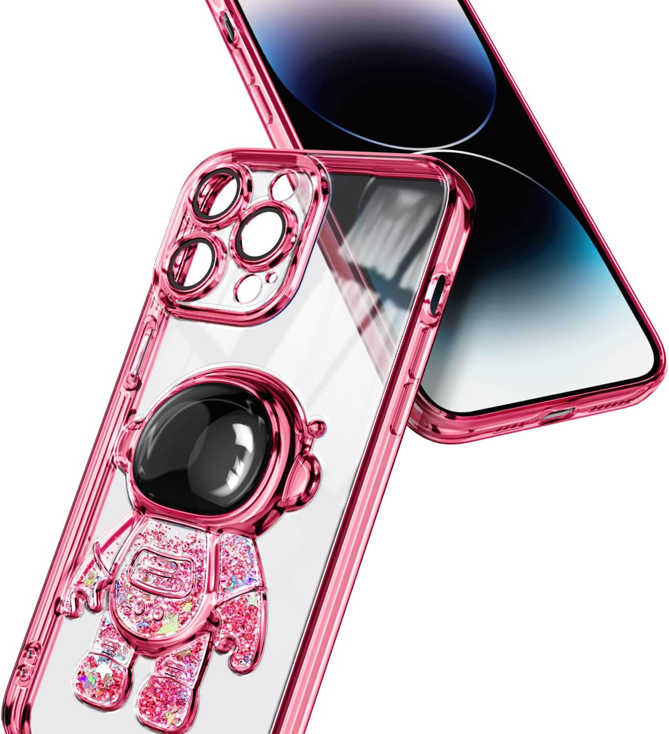 NGB Supremacy Liquid Floating Glitter Case for iPhone 11 Pro Max, 6.5 inch, Astronaut Rose Gold with Tempered Glass