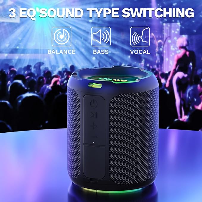 OHAYO 40W Wireless Portable Bluetooth Speaker with Lights, IPX7 Waterproof, Loud Sound, RGB Lights,TWS Pairing, AUX&TF-Card in, for Home/Party/Travel/Outdoor/Beach