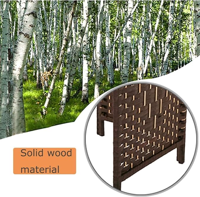 FDW Room Divider 4 Panel Room Screen Divider Wooden Screen Folding Portable Partition Screens Wood with Removable Storage Shelves Color,Brown