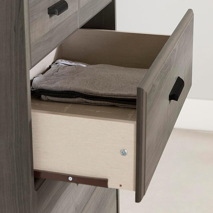 South Shore Versa Collection 5-Drawer Dresser, Gray Maple with Antique Handles