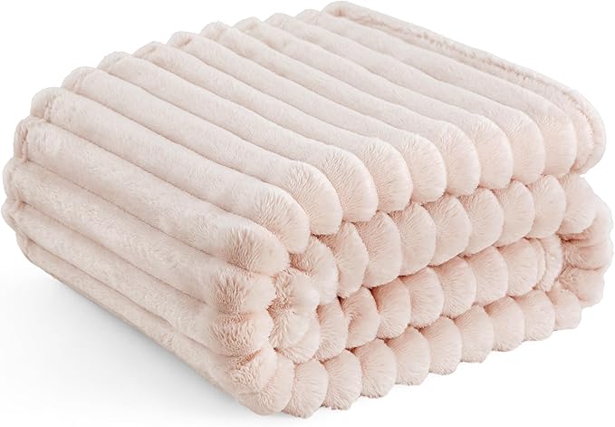 Bedsure GentleSoft Crystal Pink Fleece Blanket for Couch - Cozy Soft Blankets for Women, Cute Small Throws for Girls, 60x80 Inches
