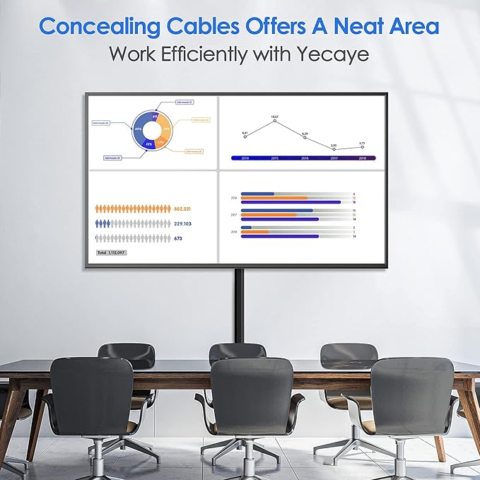 Yecaye 125in Cord Hider, Large Cord Covers for Wires on Wall, Cable Management Kit for Mount TVs, Wire Hider Cable Concealer for Home Office, W1.18in H0.6in, Black