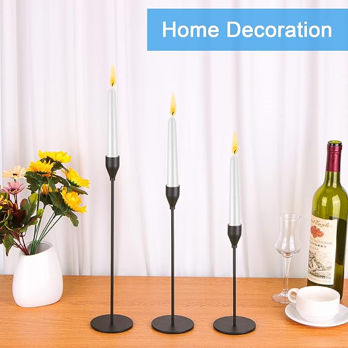Black Candlestick Holder Set of 36 for Taper Candles, Decorative Candle Holders Bulk Candle Stick Holders Taper Candle Holders for Table Centerpiece Wedding Dinning Party Anniversary Home Decor
