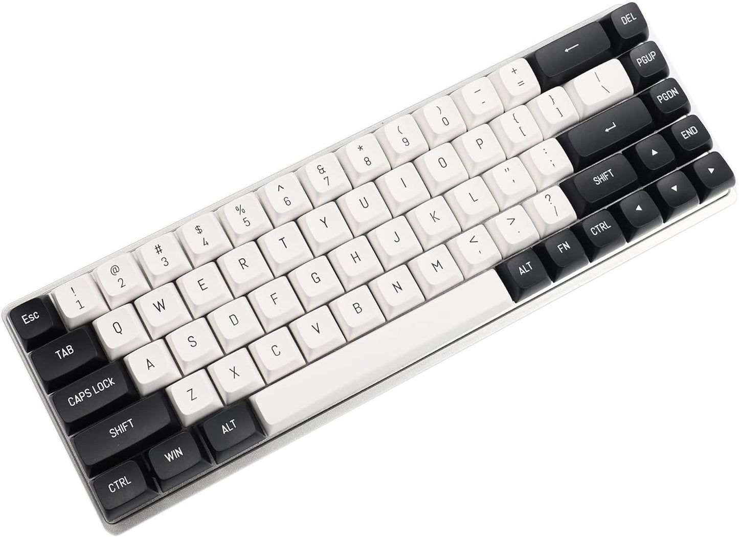 YMDK YSA Ball Shape Double Shot PBT Keycaps for MX Keyboard, 104 87 61 Melody 96 KBD75 ID80 GK64 SP84 (Black White Mix)