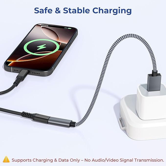 Basesailor USB 3.0 to USB C Adapter 3.3FT 2Pack,USBC Female to A Male Cable,5Gbps 3.1 Type C Charger Connector for Apple iPhone 17 17e 16 16e 15 Pro Max,iPad Air Mini 7,Samsung S26 S25 S24,Z Fold Flip