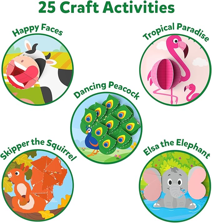 Skillmatics Scissor Skills Activity Book - Snip Snip, 25 Fun Cutting & Creative Activities for Preschoolers, 2 Child-Safe Scissors, Fine Motor Skills Craft Kit, Gifts for Kids Ages 3, 4, 5, 6, 7