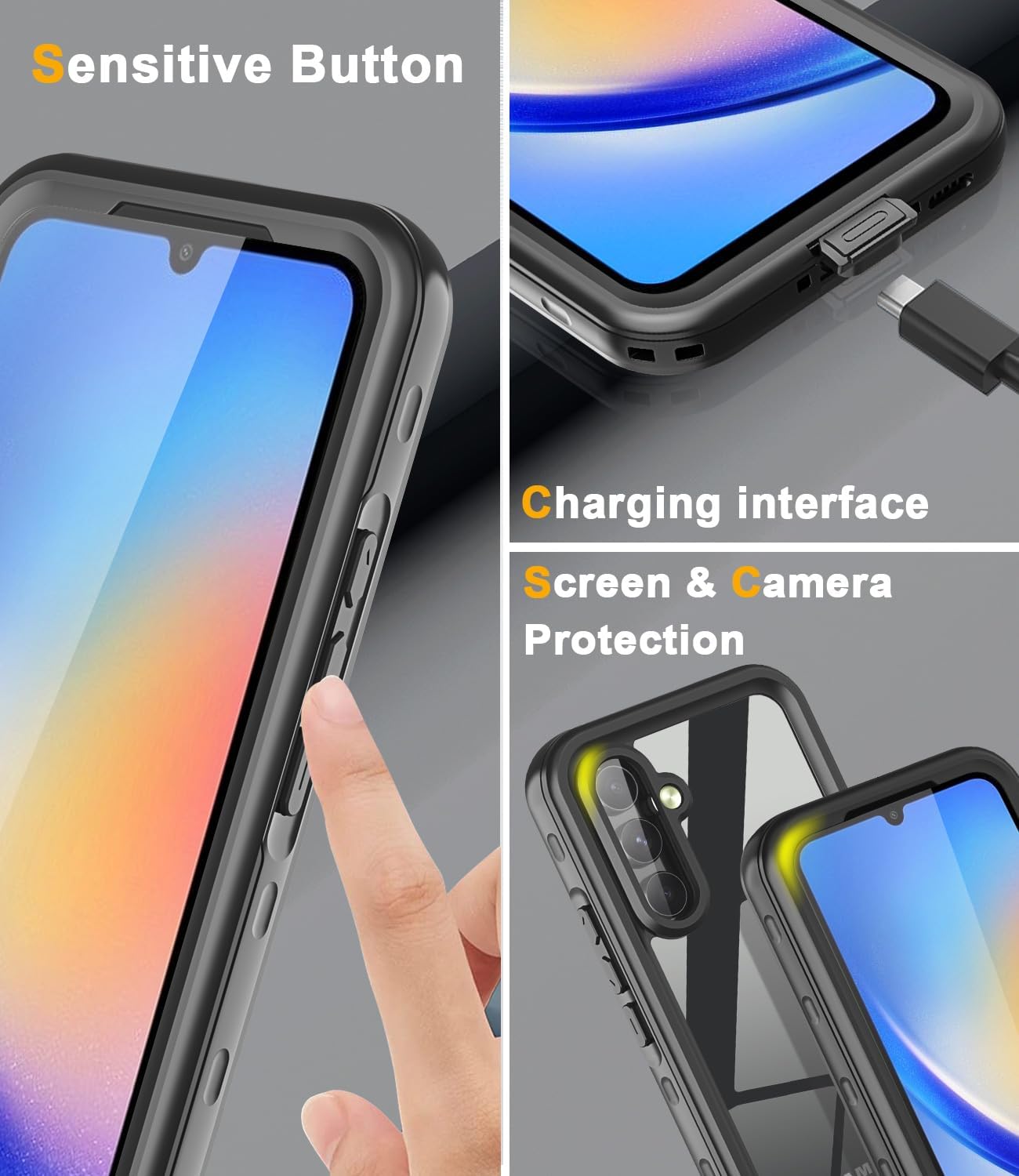 Samsung Galaxy A54 5G Waterproof Case - [Built-in Screen Protector] [IP68 Underwater] [360° Full Body] Heavy Duty