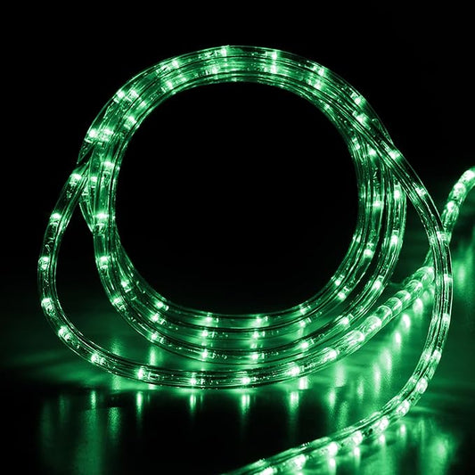 Green LED Rope Light, 20Ft LED Strip Lights Outdoor Waterproof Decorative Lighting for Indoor/Outdoor Decorations, Deck, Patio, Party and Bedroom Decorations