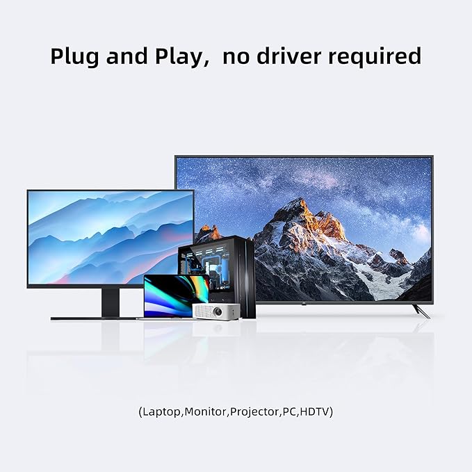4K@60Hz DisplayPort to Dual HDMI Adapter – Display Port to 2 HDMI Splitter, MST Dual Monitor Splitter for Computer Laptop Graphic Card,PC,Windows