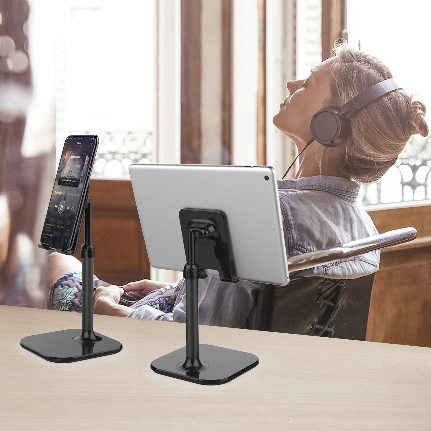 Doboli Cell Phone Stand, Phone Stand for Desk, Phone Holder Stand Compatible with iPhone and All Mobile Phones Tablet