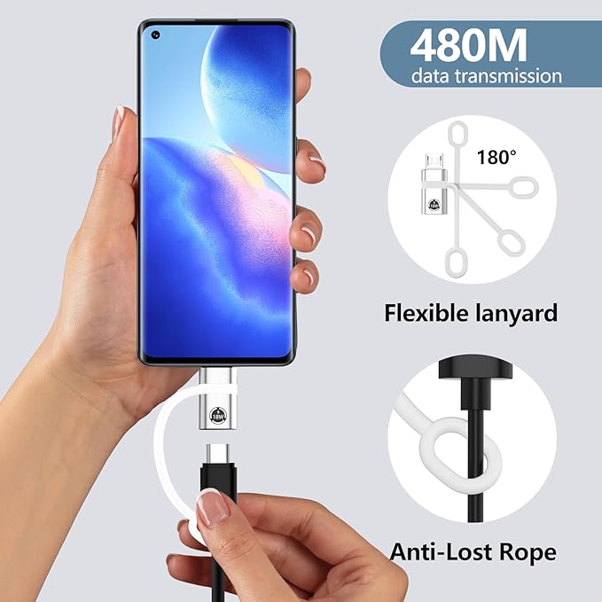 USB C to Micro USB Adapter, 2 Pieces, Supports 18W Fast Charging and Data Transfer, Suitable for USB C Socket to Micro Plug Adapter, not Suitable for Headphones, Silver.