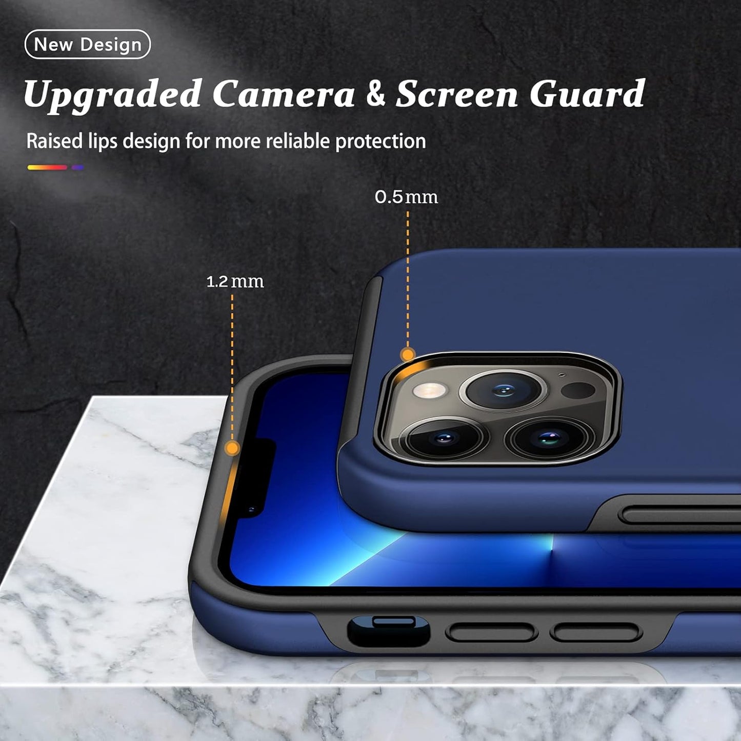 PELEPUES Shockproof Case for iPhone 13 Pro Max, Embedded Finger Ring Military Grade Phone Case Cover with Kickstand
