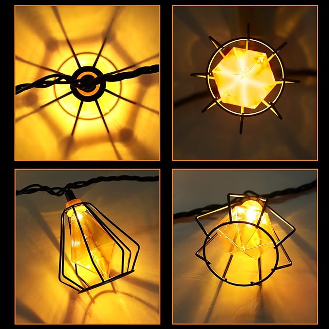 Vigdur Lantern String Lights - Muiticolor Deorative String Lights with 10 LED Bulbs Connectable, Indoor String Light for Bedroom Party Holiday Cottagecore Decor