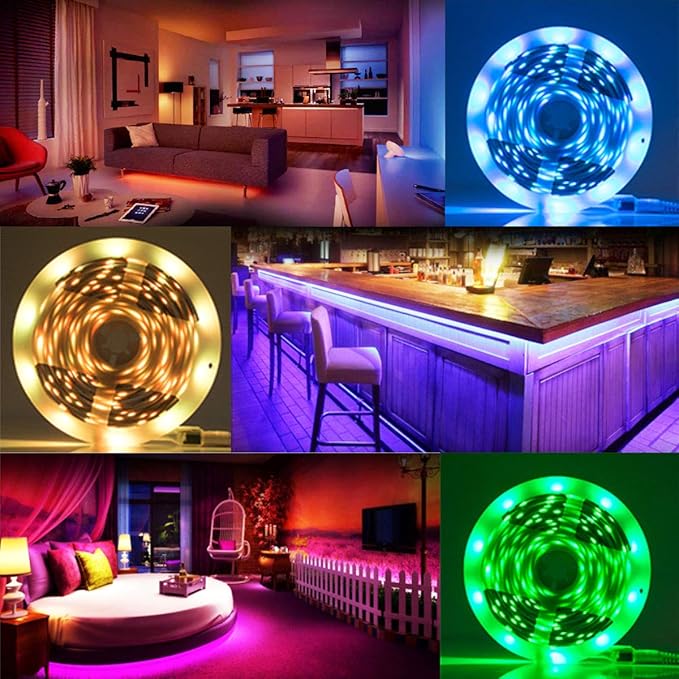 Tenmiro 65.6ft Led Strip Lights, Ultra Long RGB Color Changing LED Light Strips Kit with 44 Keys Ir Remote Led Lights for Bedroom, Kitchen, Home Decoration